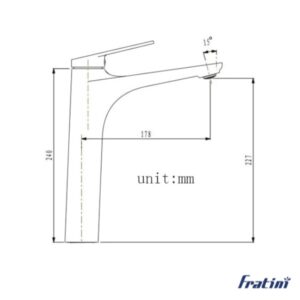 Vòi chậu rửa mặt dáng trung Fratini Sorrento model 39040108
