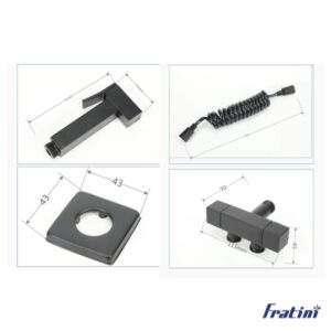Vòi xịt kèm van điều chỉnh chia 2 đường nước Fratini Genoa model 39041528GY