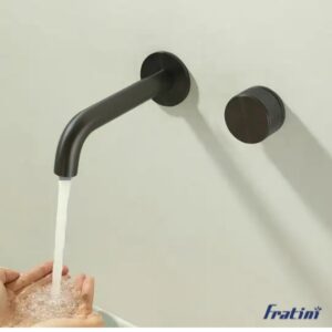 Vòi âm tường nóng lạnh điều chỉnh núm xoay Fratini Venice Black model 39041602BK
