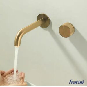Vòi âm tường nóng lạnh điều chỉnh núm xoay Fratini Venice Gold model 39041613GL