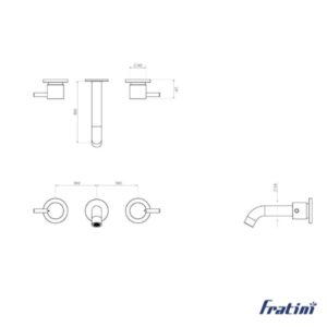 Vòi âm tường nóng lạnh Fratini Siennal model 39041618