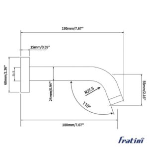 Vòi âm tường nóng lạnh Fratini Sienna black model 39041619BK