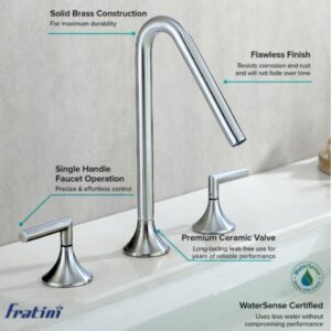 Vòi rửa mặt lắp bàn đá nóng lạnh Torino Fratini model 39041724