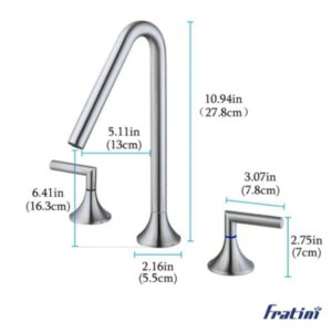 Vòi rửa mặt lắp bàn đá nóng lạnh Torino Fratini model 39041724