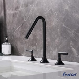Vòi rửa mặt lắp bàn đá nóng lạnh Torino Fratini Torino Black model 39041725BK