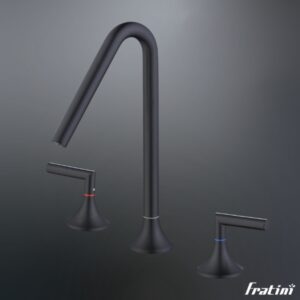 Vòi rửa mặt lắp bàn đá nóng lạnh Torino Fratini Torino Black model 39041725BK