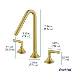 Vòi rửa mặt lắp bàn đá nóng lạnh Torino Fratini Torino Gold model 39041727GL