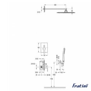 Sen cây tắm âm tường Fratini Milano Model 39050610