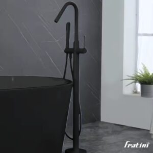 Vòi xả bồn tắm dáng cung Fratini Roma Black model 39050827BK