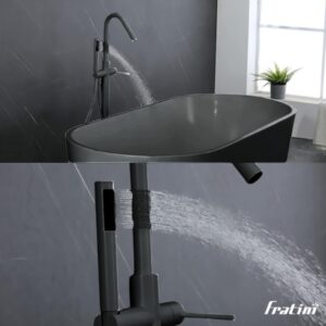 Vòi xả bồn tắm dáng cung Fratini Roma Black model 39050827BK