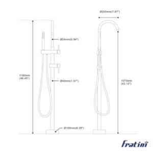 Vòi xả bồn tắm dáng cung Fratini Roma model 39050839
