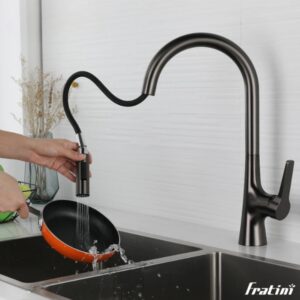 Vòi bếp dây rút Fratini Sorrento Grey model 39090901GY