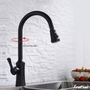 Vòi bếp dây rút Fratini Milano Black model 39090902BL